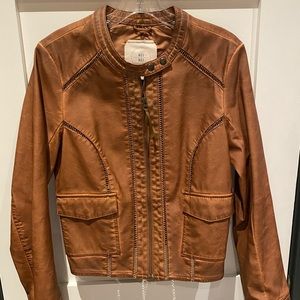 Women’s women’s soft leather jacket with great detail from Anthropologie.